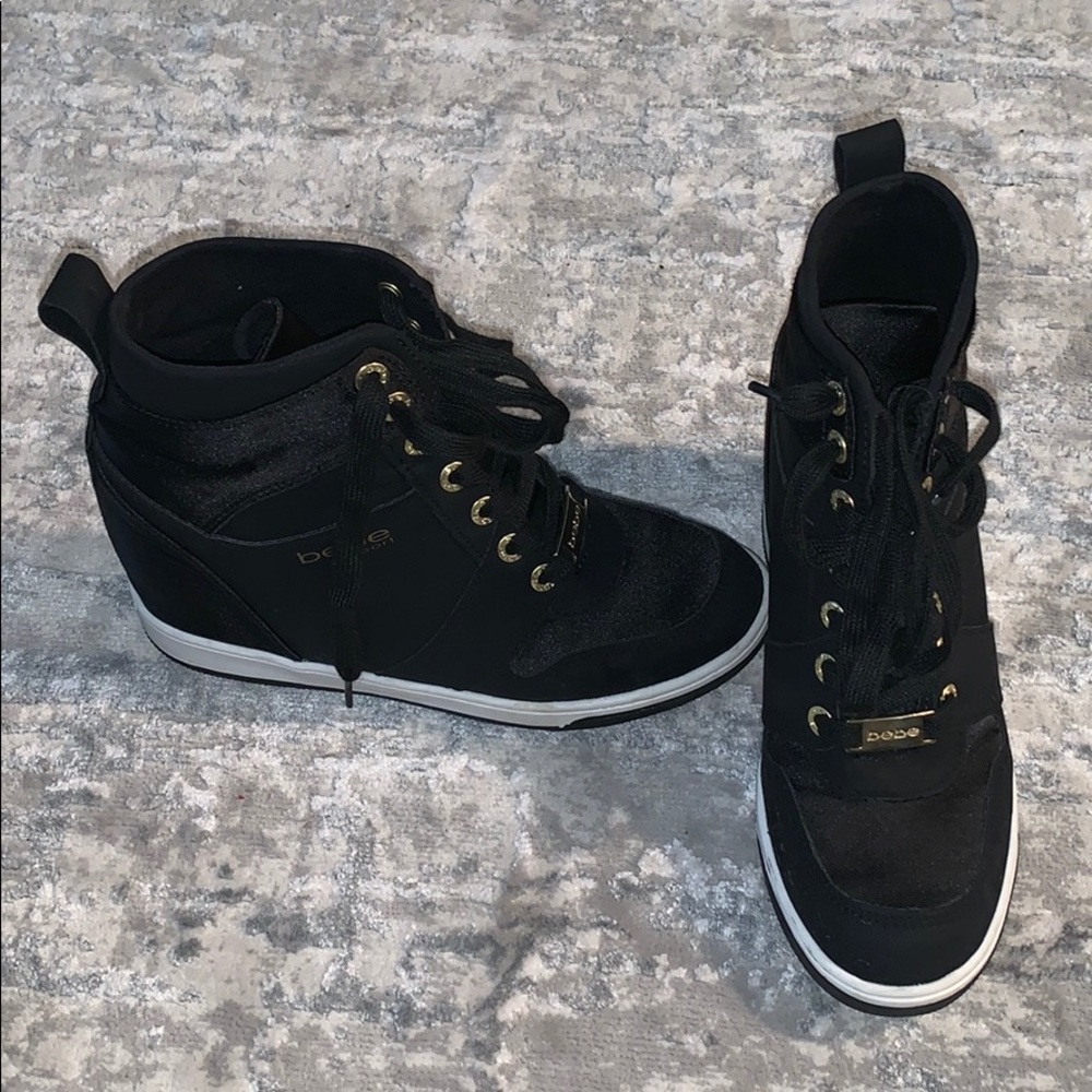 Bebe Womens Hight Top Lace Up Fashion Sneakers